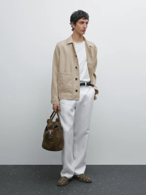 Lekkie Spodnie Ze 100% Lnu - Biały - - Massimo Dutti - Mężczyzna