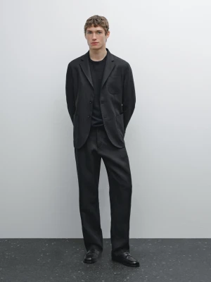 Lekkie Spodnie Ze 100% Lnu - Czarny - - Massimo Dutti - Male