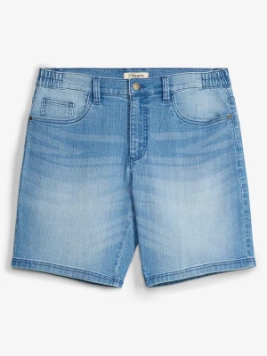 Lekkie szorty jeansowe z elastyczną wstawką w talii, relaxed fit BonPrix niebieski