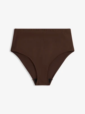 Lekko modelujące sylwetkę figi bikini z wysokim stanem BonPrix brązowy
