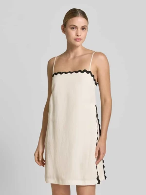 Lekko rozkloszowana sukienka mini z mieszanka lyocellu i lnu model 'KABARU' HUGO