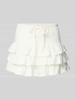 Lekko rozkloszowany skort mini z haftem angielskim model 'SMILLA' Only