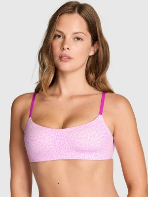 Lekko usztywniany, wygodny biustonosz bez fiszbin Marshmallow Victoria's Secret Z nadrukiem