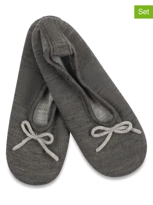 Lemon socks Kapcie (3 pary) w kolorze antracytowym rozmiar: 38-42