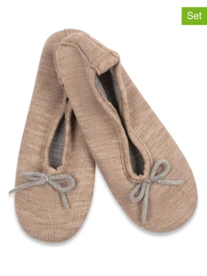 Lemon socks Kapcie (3 pary) w kolorze beżowym rozmiar: 38-42