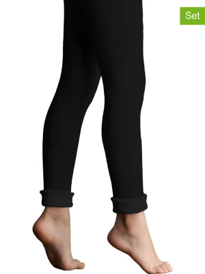 Lemon socks Legginsy (3 pary) w kolorze czarnym rozmiar: L