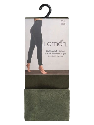 Lemon socks Legginsy w kolorze khaki rozmiar: M/L