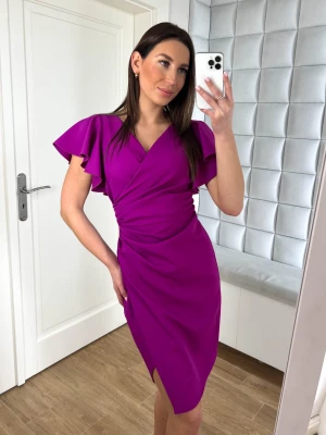 Lena Wybierz Rozmiar Większą purpurowa elegancka sukienka PERFE