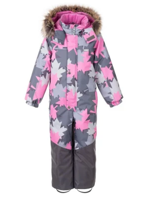 LENNE Kombinezon zimowy "Dex" w kolorze szaro-jasnoróżowym rozmiar: 110