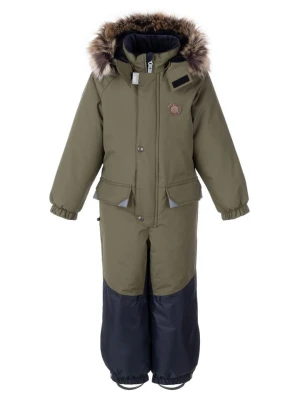 LENNE Kombinezon zimowy "Kert" w kolorze oliwkowo-granatowym rozmiar: 98