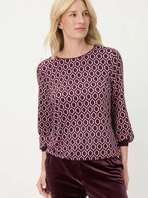 LENZING™ ECOVERO™ Bluzka damska Clara z geometrycznym wzorem – Liaison en Vogue Olsen