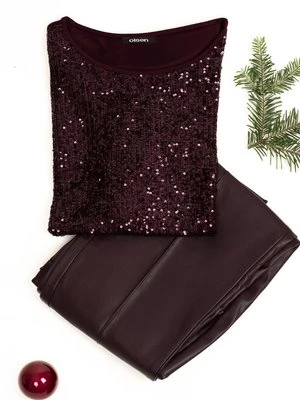 LENZING™ ECOVERO™ Bluzka damska Cosima z cekinami – Liaison en Vogue Olsen