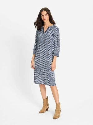 LENZING™ ECOVERO™ Granatowa wiskozowa sukienka damska z printem – Boho Beauty Olsen