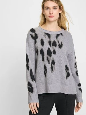 LENZING™ ECOVERO™ Sweter damski Cora z motywem panterki z wełną – Cosmic Chic Olsen