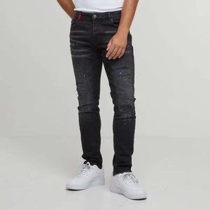 LEONARDO RIPPED SLIM FIT JEANS black, marki2Y STUDIOS, Spodnie dżinsowe, w kolorze czarny, rozmiar: 28/32