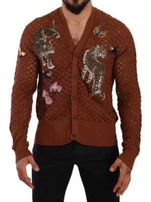 Leopard Butterfly Cardigan Sweater Dolce & Gabbana