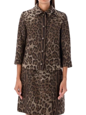 Leopardowa Formalna Kurtka - Odzież Damska Dolce & Gabbana