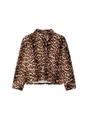 Leopardowy aksamitny bluzka Alix The Label