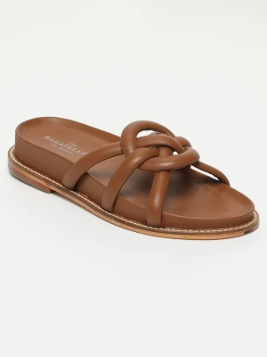 Les BAGATELLES Skórzane klapki "Pelicura" w kolorze jasnobrązowym rozmiar: 38