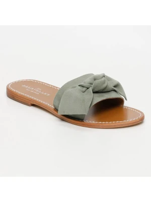 Les BAGATELLES Skórzane klapki "Westchester" w kolorze khaki rozmiar: 37