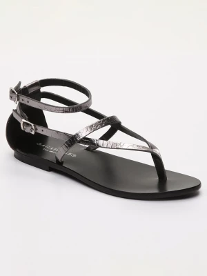 Les BAGATELLES Skórzane sandały "Mosholu" w kolorze srebrnym rozmiar: 37