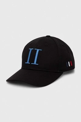 Les Deux czapka z daszkiem bawełniana kolor czarny z aplikacją LDM702043
