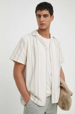 Les Deux koszula bawełniana męska kolor beżowy regular