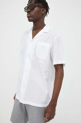 Les Deux koszula bawełniana męska kolor biały regular