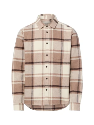 Les Deux koszula flanelowa Mężczyźni Regular Fit Bawełna (100%) biały | brązowy | beżowy