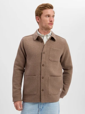 Les Deux koszula typu overshirt z domieszką wełny Mężczyźni brązowy