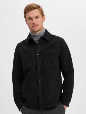 Les Deux koszula typu overshirt z domieszką wełny Mężczyźni czarny