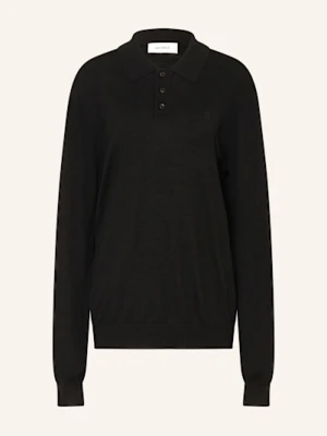 Les Deux Koszulka Polo Z Dzianiny Greyson Z Wełny Merino schwarz