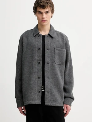 Les Deux kurtka koszulowa z dodatkiem wełny męska kolor szary przejściowa 1001007