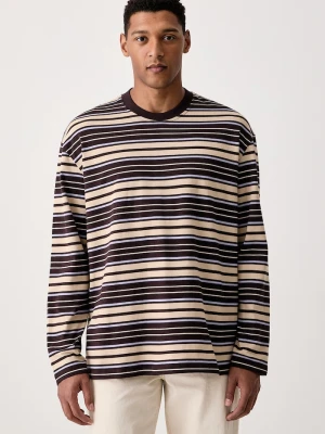 Les Deux longsleeve męski bawełniany brązowy