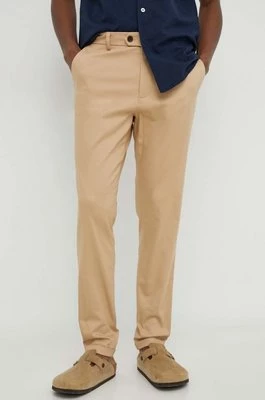 Les Deux spodnie bawełniane kolor beżowy w fasonie chinos LDM510125