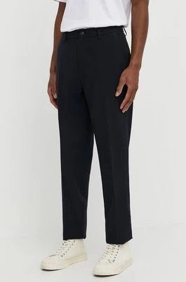 Les Deux spodnie męskie kolor czarny dopasowane