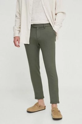 Les Deux spodnie męskie kolor zielony proste LDM501070