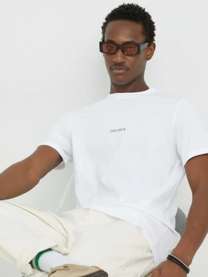 Les Deux t-shirt bawełniany kolor biały z nadrukiem