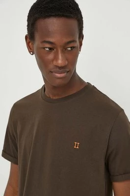 Les Deux t-shirt bawełniany kolor brązowy gładki