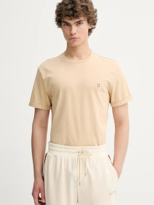 Les Deux t-shirt bawełniany męski kolor beżowy gładki 1000201