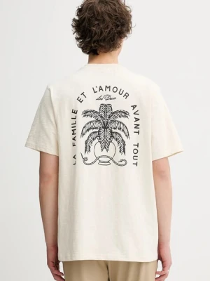Les Deux t-shirt bawełniany męski kolor beżowy z nadrukiem 1000212