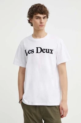 Les Deux t-shirt bawełniany męski kolor biały z aplikacją LDM101180