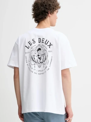 Les Deux t-shirt bawełniany męski kolor biały z nadrukiem 1000216