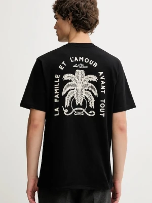 Les Deux t-shirt bawełniany męski kolor czarny z nadrukiem 1000212