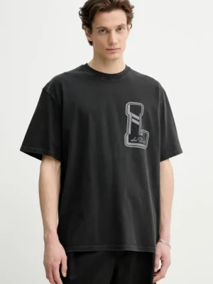 Les Deux t-shirt bawełniany męski kolor czarny z nadrukiem LDM101215