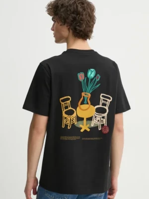 Les Deux t-shirt bawełniany męski kolor czarny z nadrukiem LDM101221