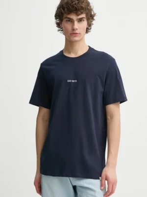 Les Deux t-shirt bawełniany męski kolor granatowy gładki LDM101184