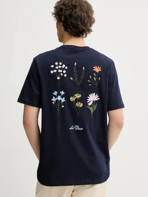 Les Deux t-shirt bawełniany męski kolor granatowy wzorzysty 1000218
