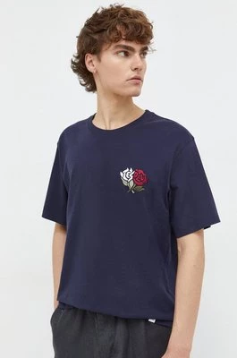 Les Deux t-shirt bawełniany męski kolor granatowy z aplikacją
