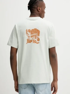 Les Deux t-shirt bawełniany męski kolor zielony z nadrukiem LDM101211